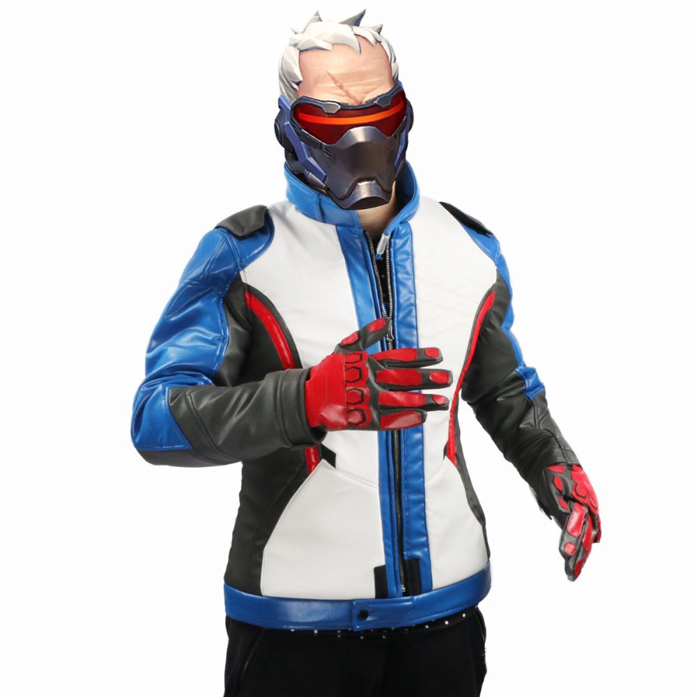 ow overwatch 76 soldier cosplay costume coat gloves